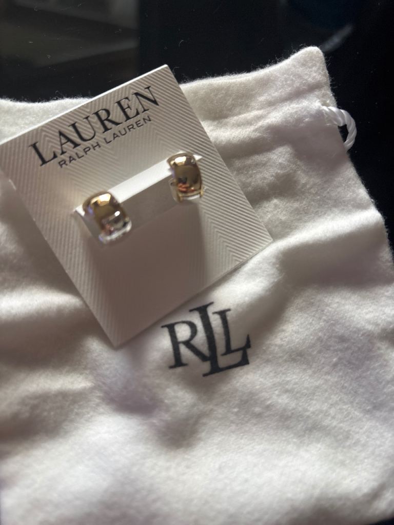 New Ralph Lauren Silver and Gold Hoop Earrings