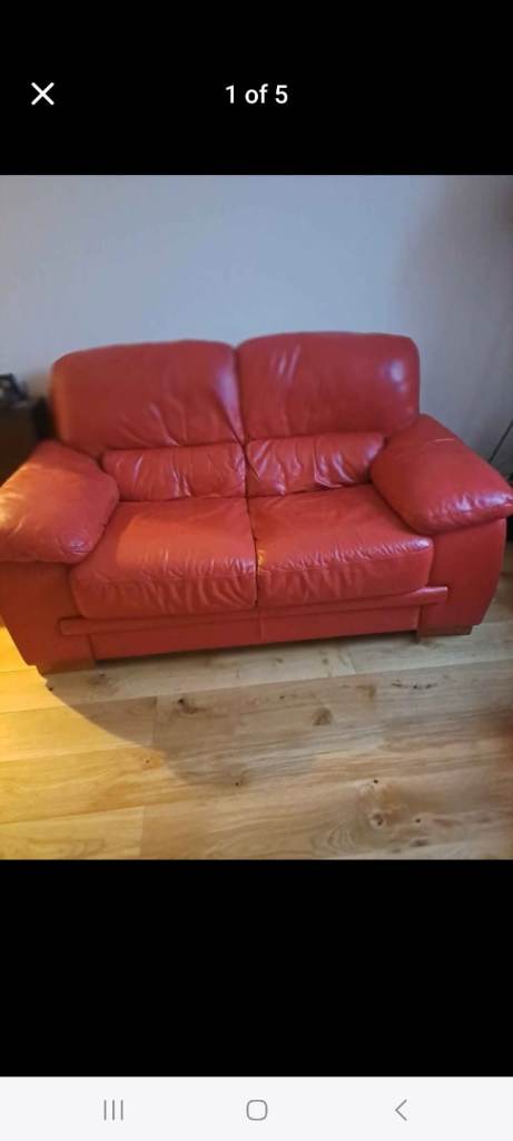 2 seater sofa with pouffe
