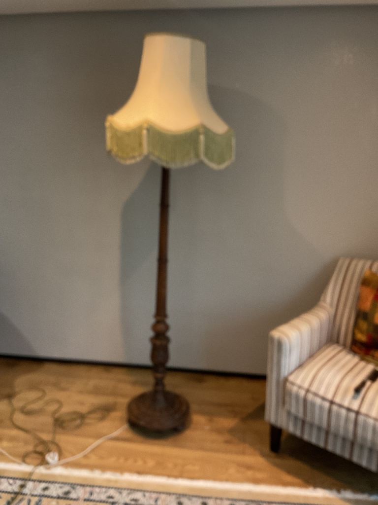 Wooden standard lamp