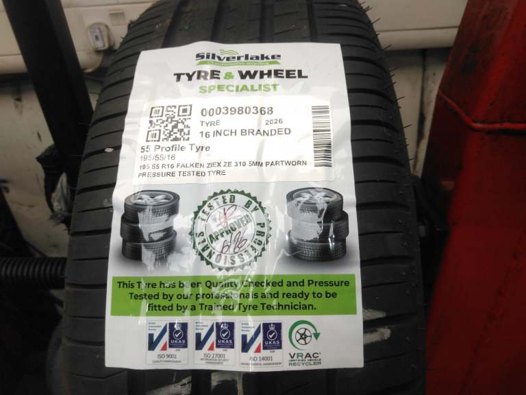 195 55 R16 Falken Ziex Ze 310 5mm Partworn Pressure Tested Tyre