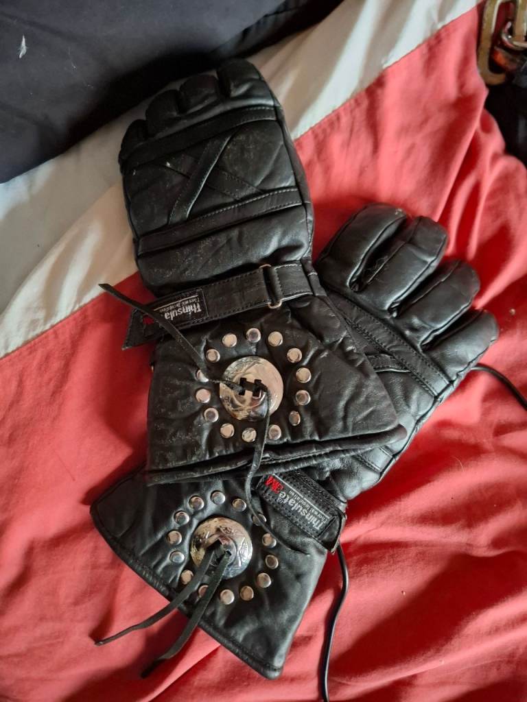 Men's XL thinsulate leather motorcycle gloves 