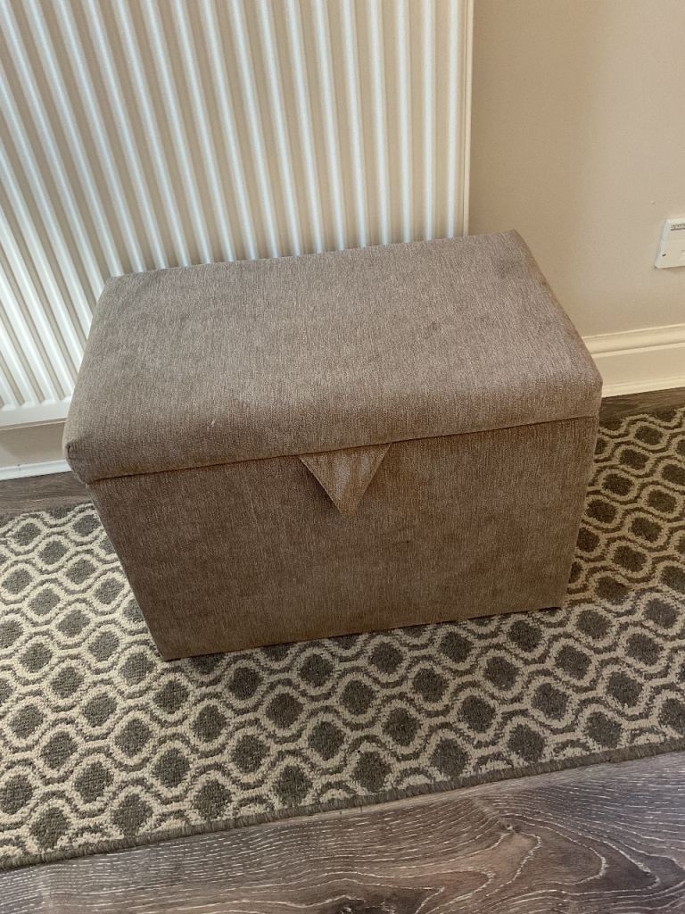 Fabric Storage Ottoman / Stool in Very Good Condition