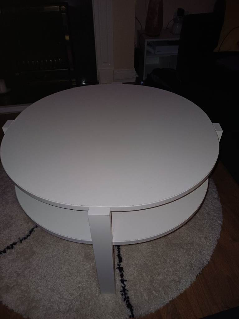 Round wooden coffee table