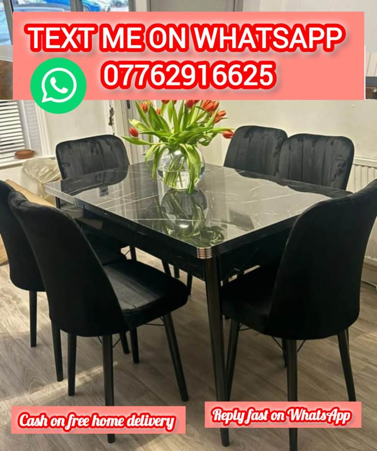 DINING TABLE WITH 4 CHAIRS AND 6 CHAIRS