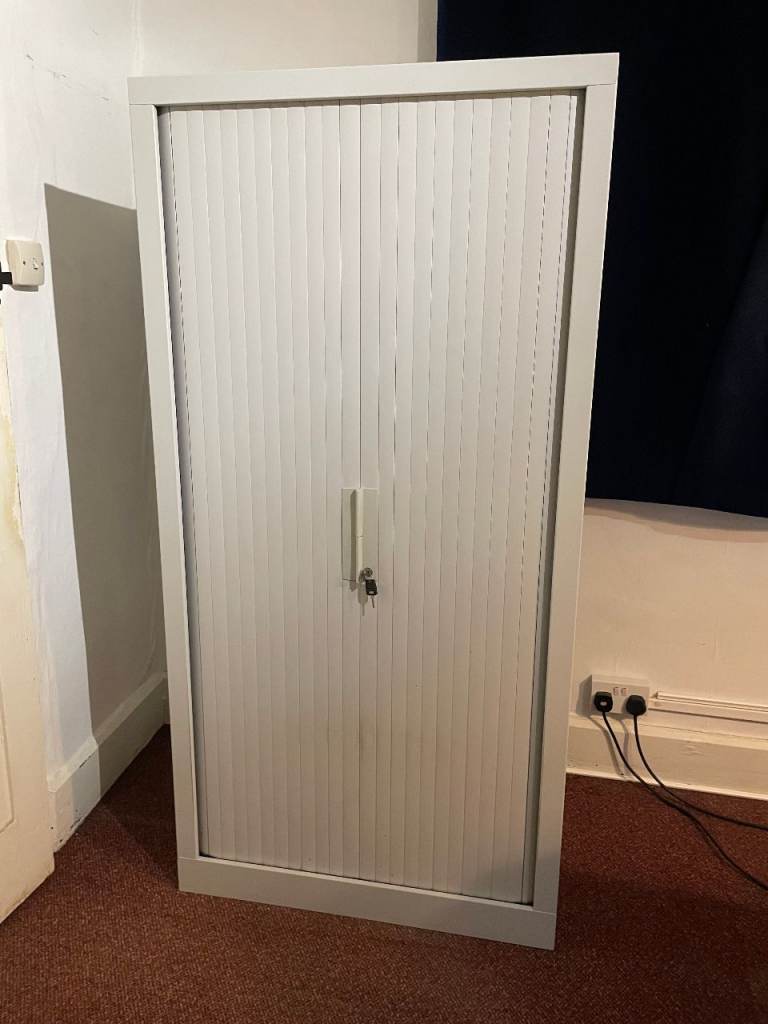 Grey Metal Office Storage Cabinet with Shelves
