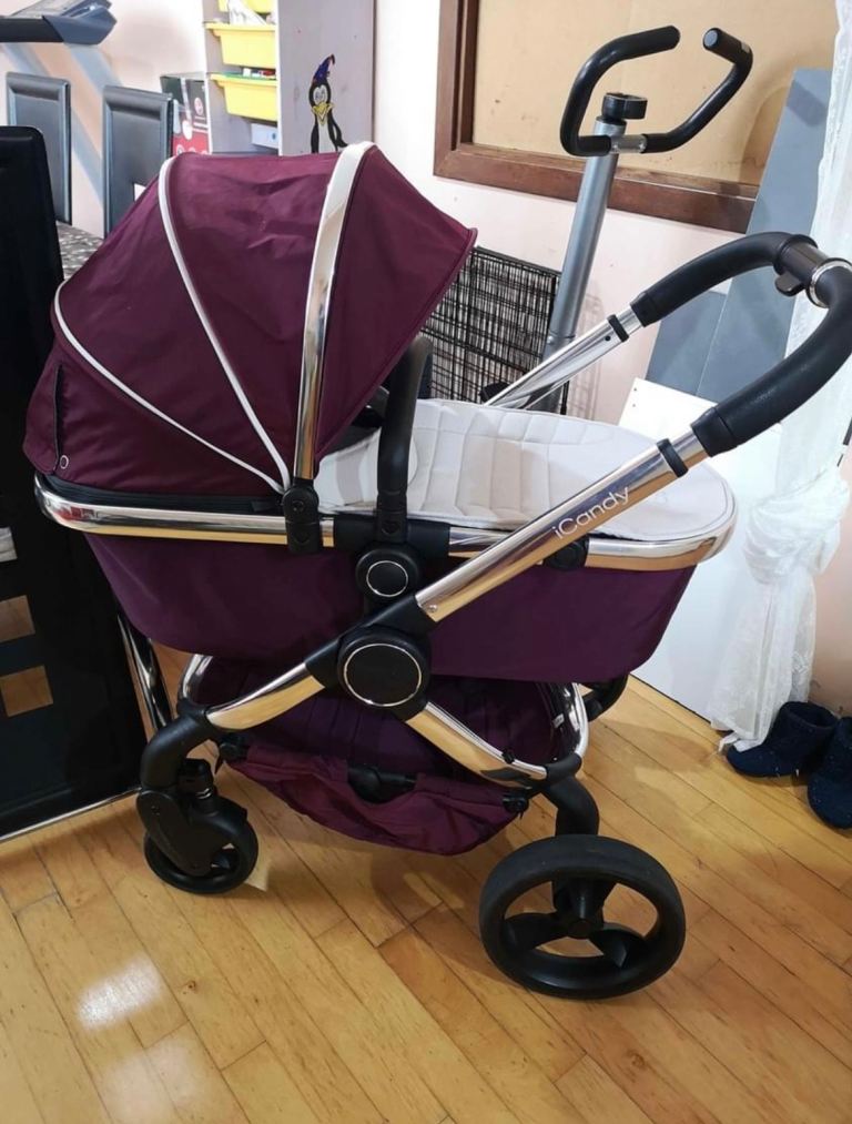iCandy Pram/pushchair Purple – Good Condition