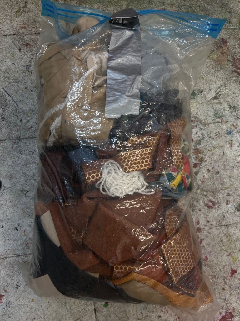 Bag of Leather Scraps for Crafts – Good Condition