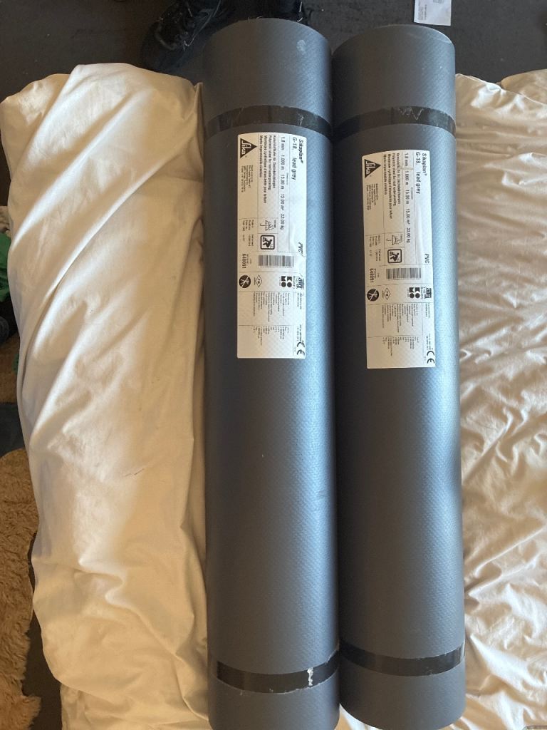 Two rolls of G18, lead gray for roofing 