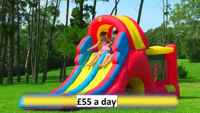 HIRE Two in one Garden Mega Slide Bouncy Castle Play Centre 