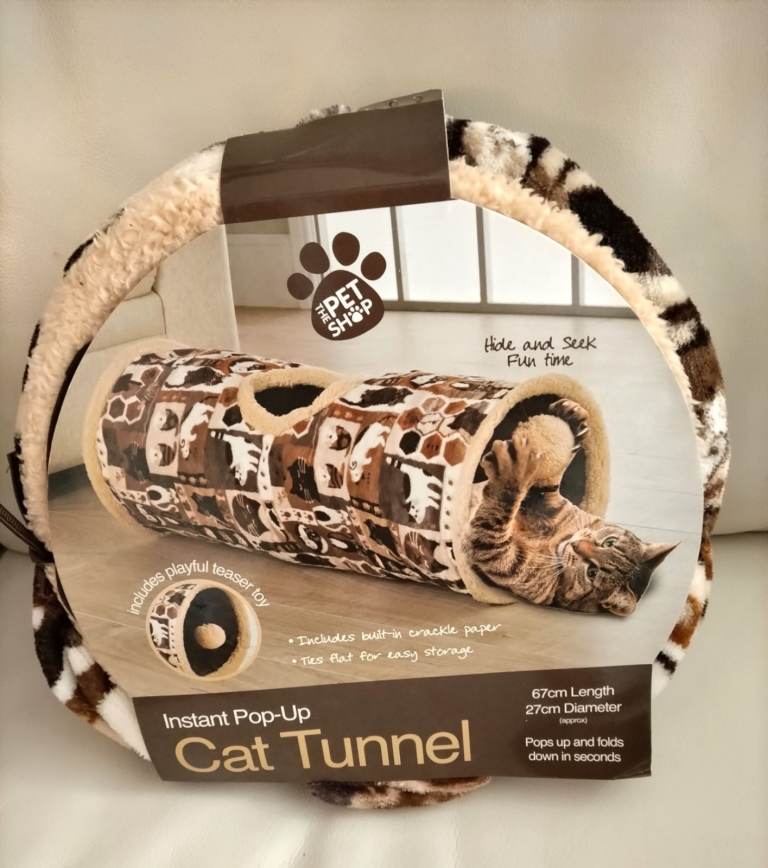 BRAND NEW INSTANT POP UP CAT TUNNEL HIDE AND SEEK 