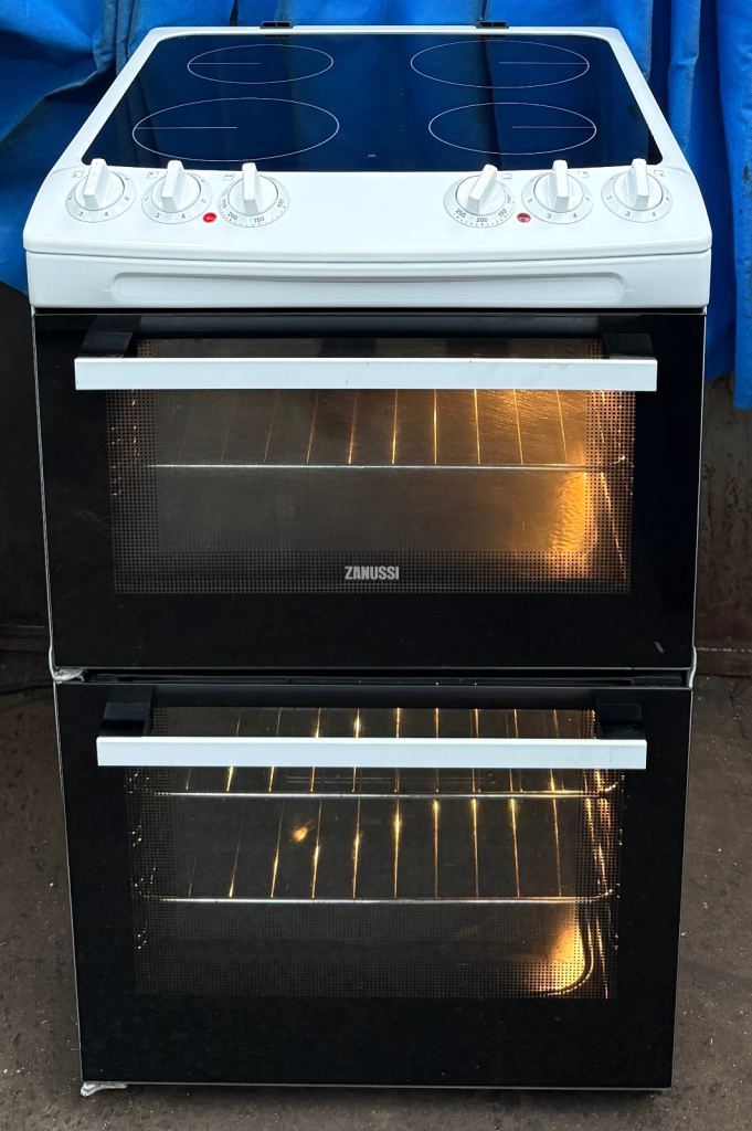Zanussi ZCV46060WA 55cm Double Oven Electric Ceramic Cooker - White