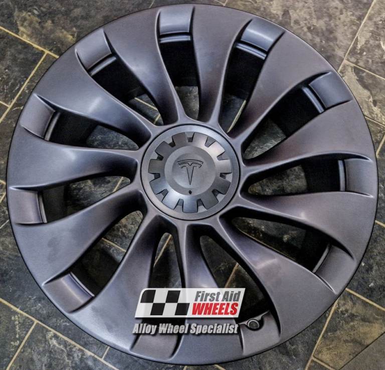 TESLA MODEL 3 PERFORMANCE AWD 1x 20'' GENUINE UBERTURBINE SATIN GREY REFURBISHED ALLOY WHEEL S597GS
