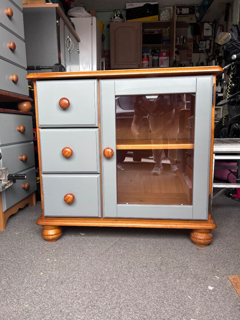 Refurbished Pine TV unit chest of drawers 