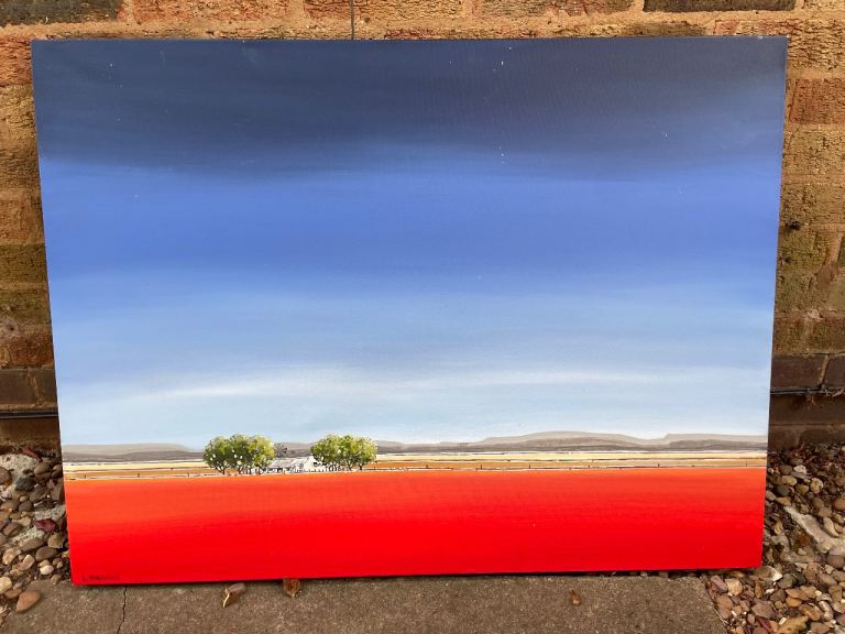 ORIGINAL PAINTING by LINCHEN KURCHNER - Red Fields Under Big Sky