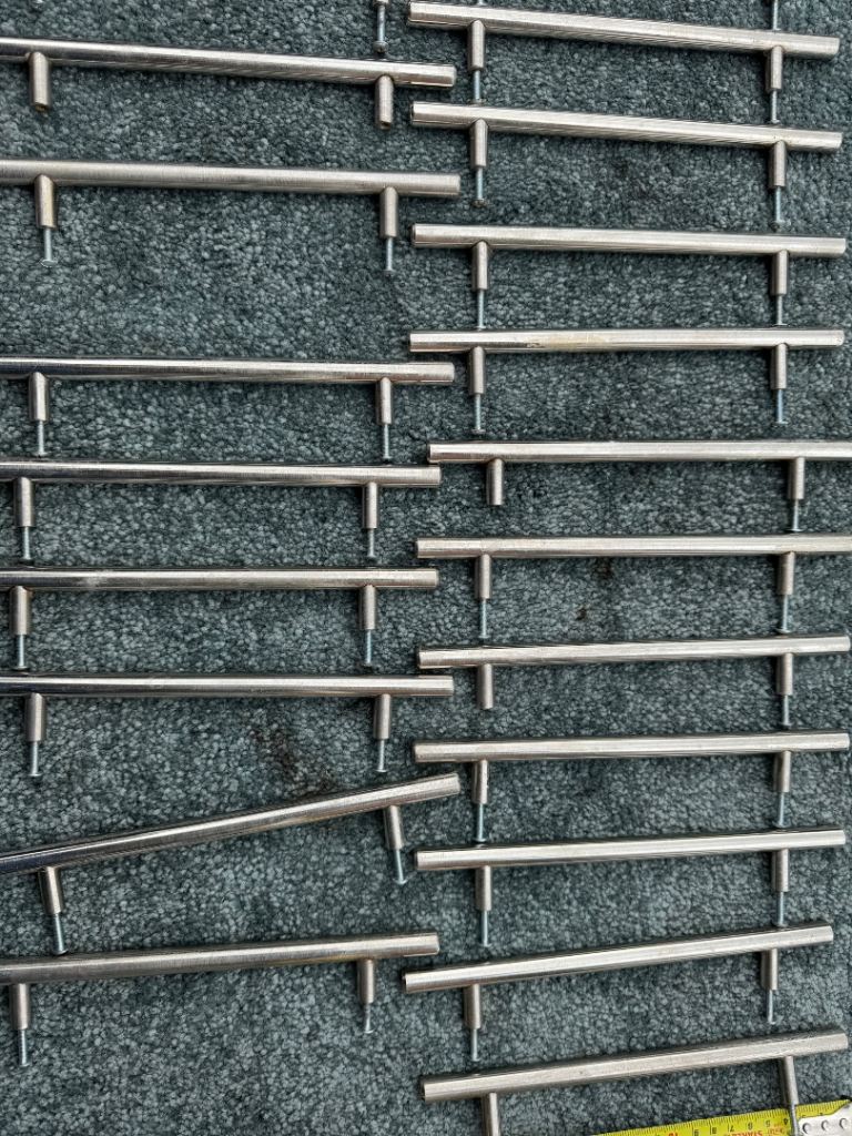 Stainless steel kitchen unit door handles 