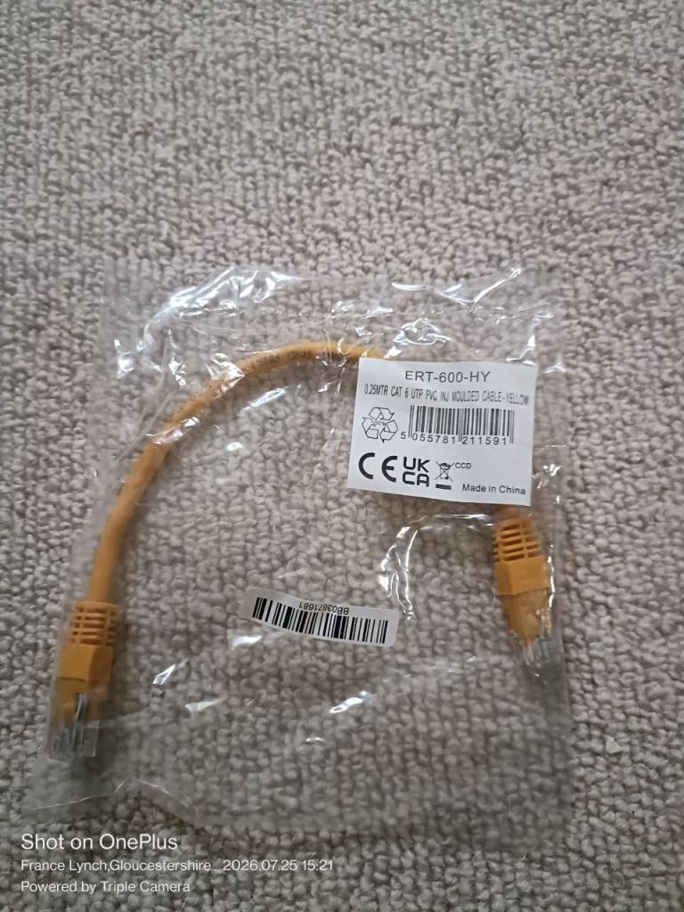 10 x Brand New 0.25m Cat 6 Ethernet Cables