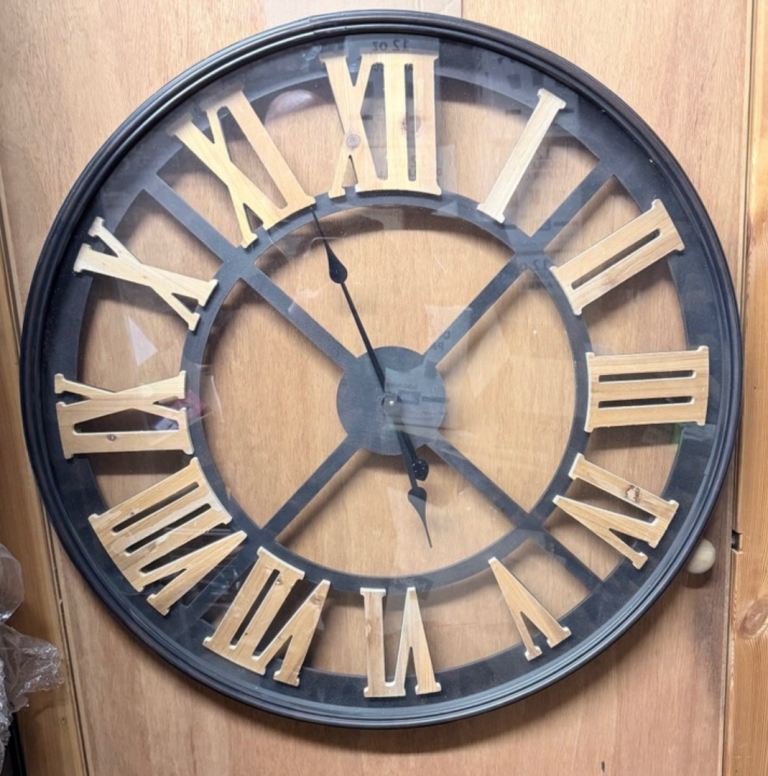 Extra large Roman numeral wall clock