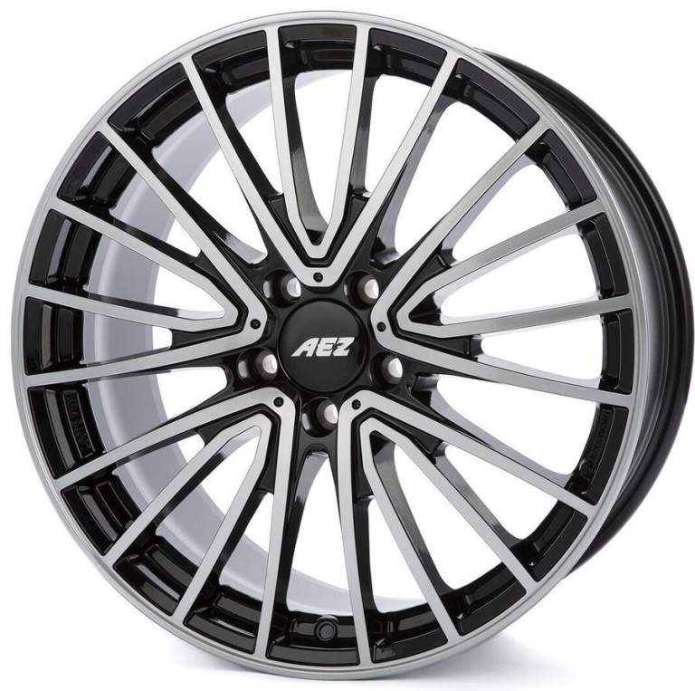 MERCEDES C E CLASS 4x 19'' AEZ BERLIN BLACK POLISHED STAGGERED ALLOY WHEELS