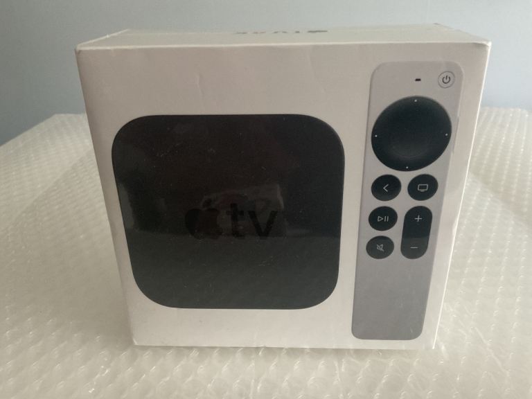 Apple TV 4K Media Streamer (With Siri) – 2nd Gen – 64GB – Wi‑Fi & Ethernet – A2169 – Black
