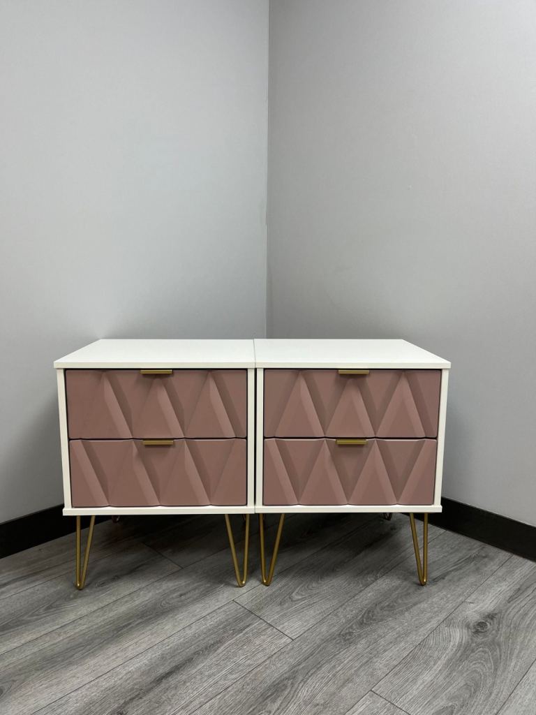 image for Clearance Diamond 2 Drawer Bedsides 