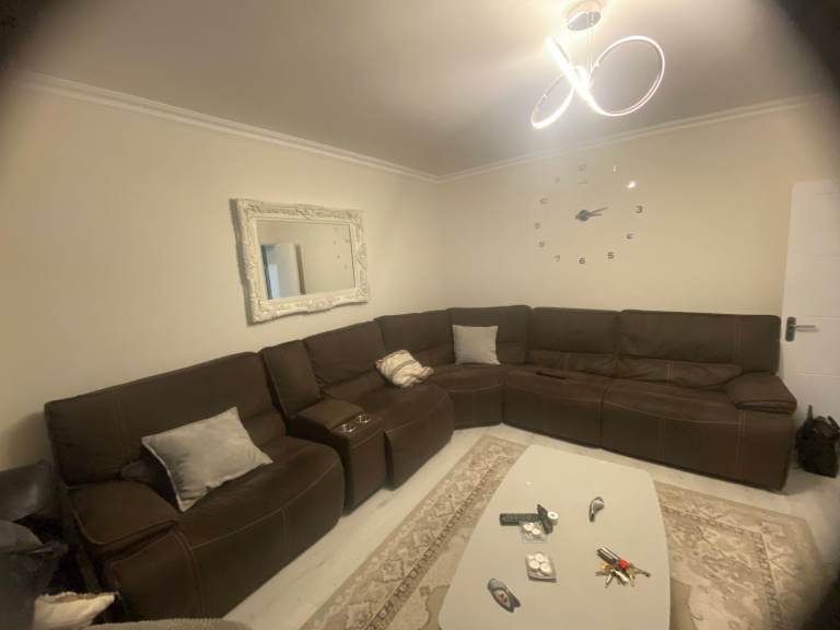 6 seater suede reclining corner sofa 