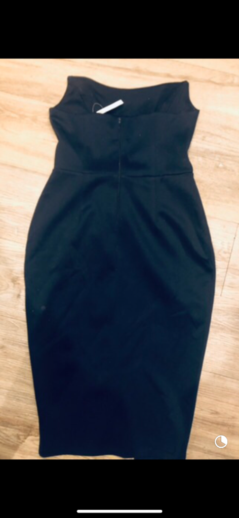 ASOS strapless navy cocktail dress