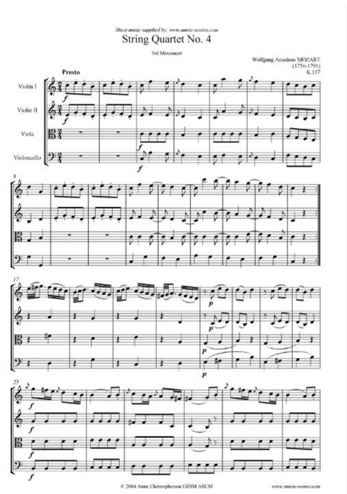 Wanted - Used String Quartet Sheet Music Parts