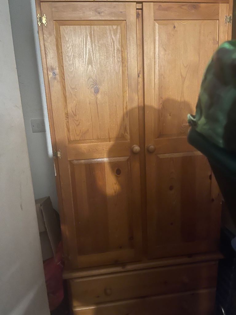 Pine Wardrobe with Drawer – Good Condition