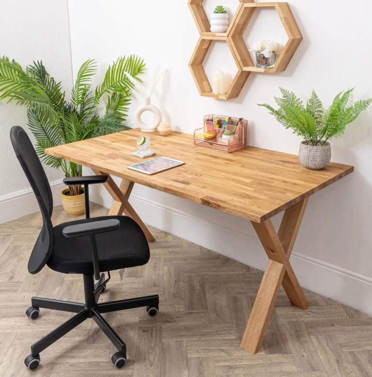 Rrp £190. Solid Wood Oiled Office Desk | 800mm x 500mm x 27mm | Fully Finished Premium European Wood