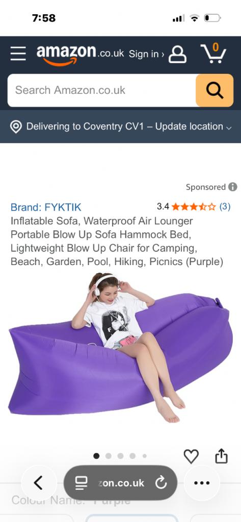 Inflatable sofa bed
