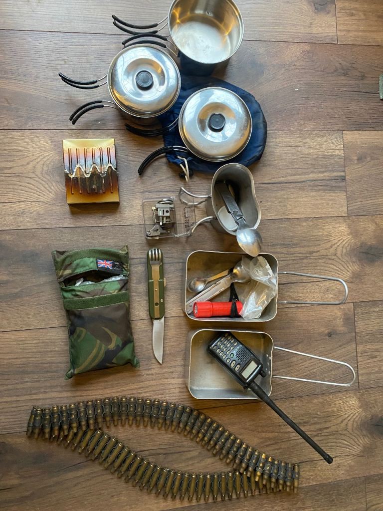 Ex military camping supplies survival retro vintage