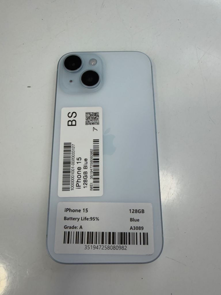Apple iPhone 15 128GB Blue - Grade A, 95% Battery Life