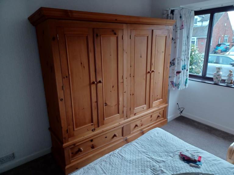 Solid Pine Double Wardrobe