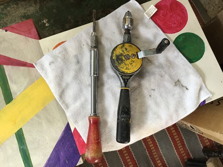 Two individual old tools