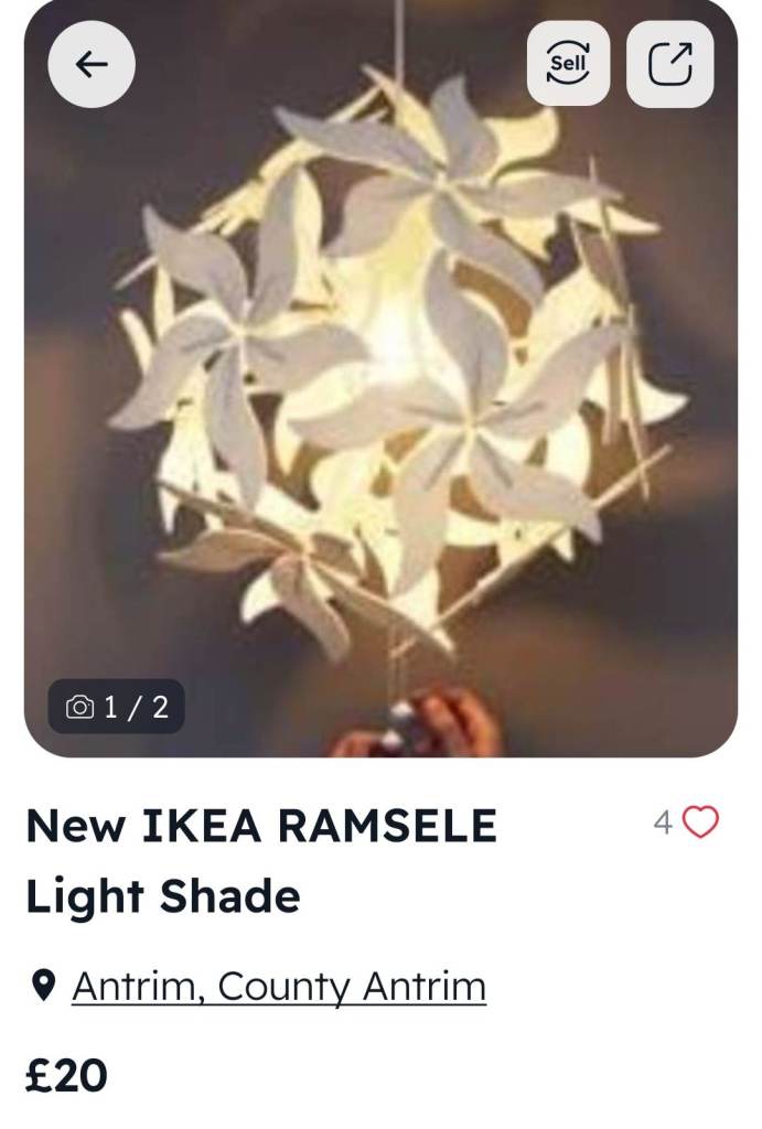 Lovely Iconic ikea light shade. Fab designe. They sell on Ebay for loads.  New in box