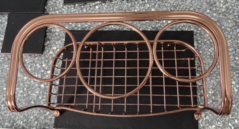 image for Rose Gold Freestanding Dryer & Straightener Holder Storage Stand