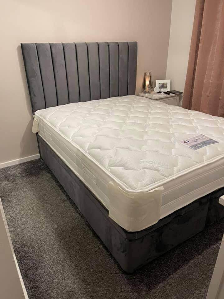 Brand New DIVAN 4FT6 Double Bed Base With Storage + Mattress >> Amazing Price 20% Off >>