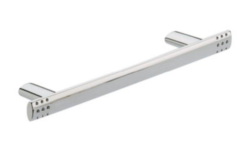 Bundle of 20 x Polished chrome slim kitchen handle dot effect 128mm fixing centres - NEW