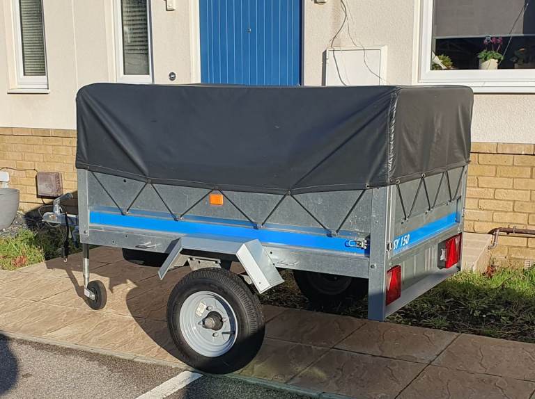 Erde SY150 trailer with high frame and cover 