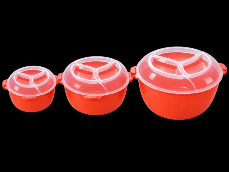 Set of 3 pink Plastic Food Storage Containers