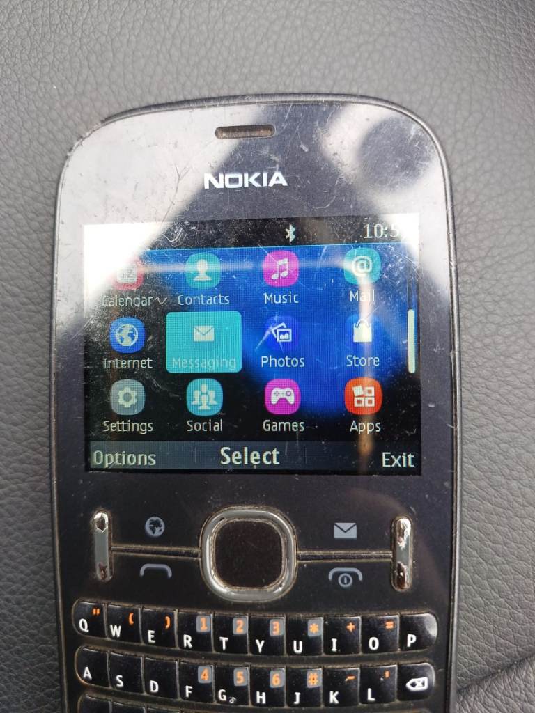 Nokia Asha 201 Mobile Phone – Black, Fair Condition
