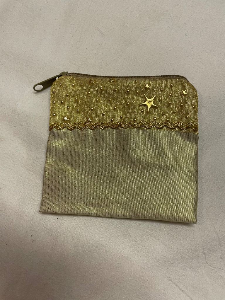 Gold and silver small jewellery bags