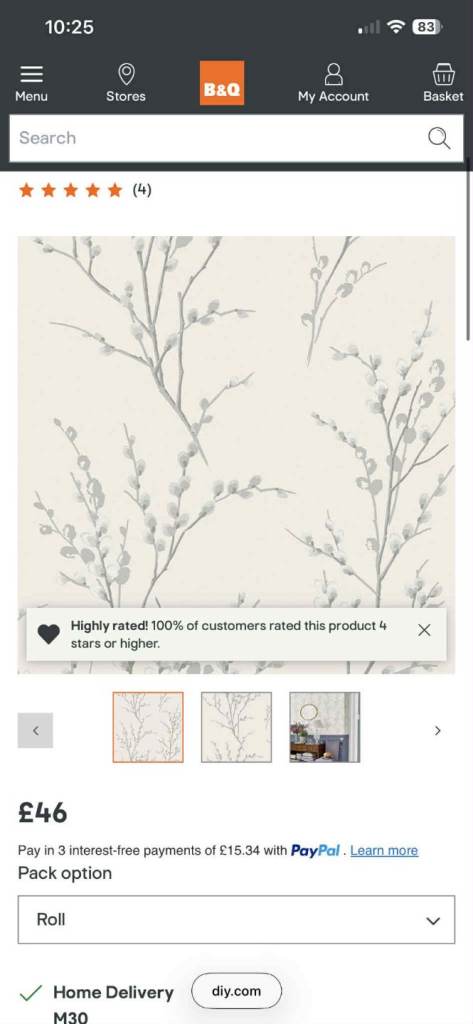 Laura Ashley "pussy willow" wallpaper 