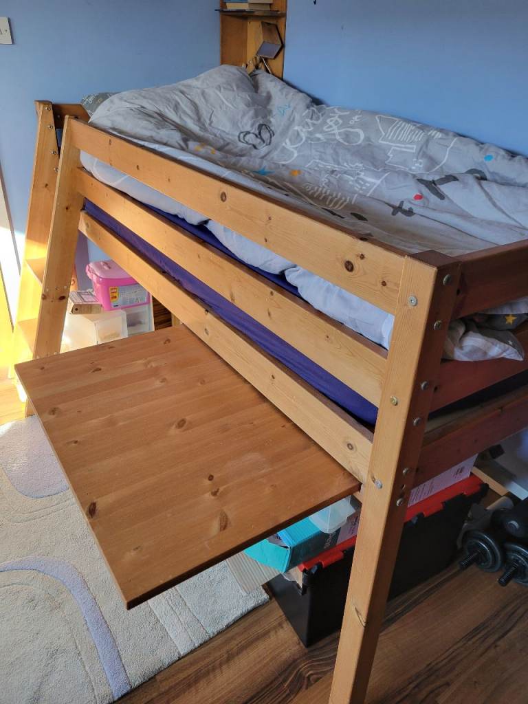 Single mid-sleeper wooden bed