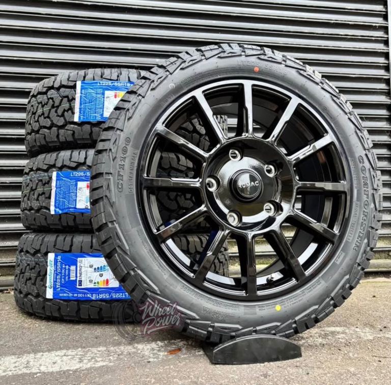 18” VW Transporter T5 T6 Swamper Wheels Black Load Rated Alloys All Terrain Tyres