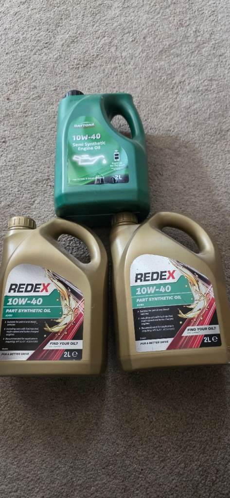 3 x 2ltr 10W-40 semi synthetic engine oil - unopened