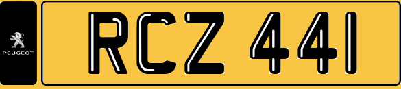 DATELESS Registration Number Plate RCZ Peugeot RC Robert Rory Ruby CLARK CARTER