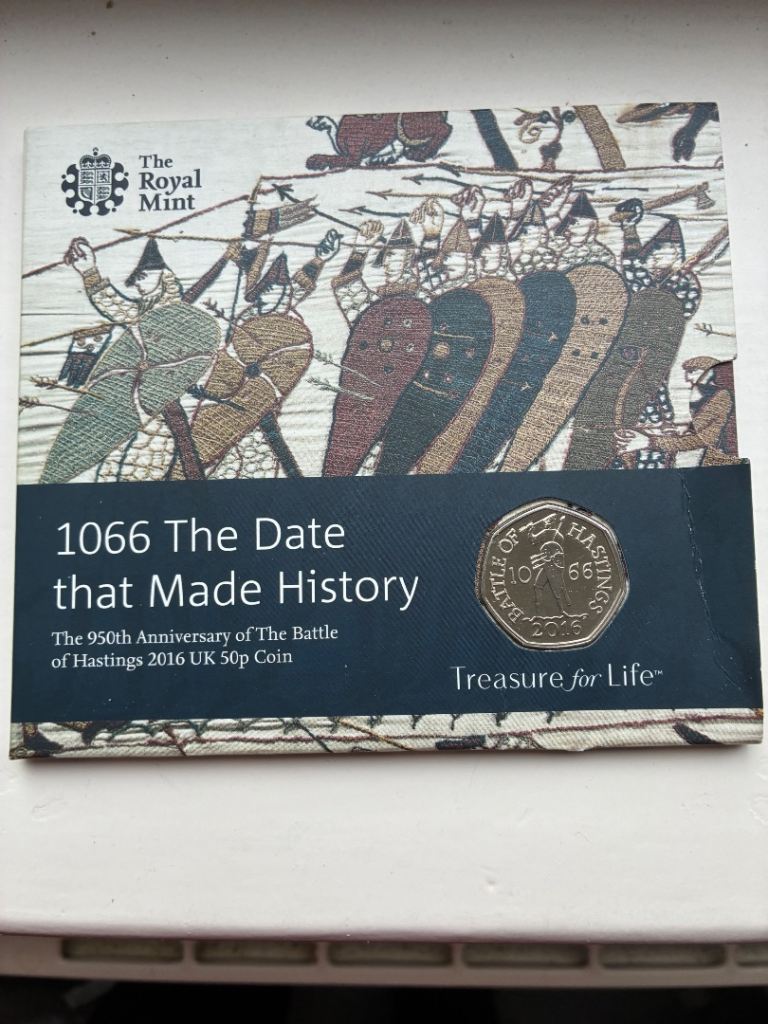 2016 Royal Mint Battle of Hastings 950th Anniversary Brilliant Uncirculated 50p coin 
