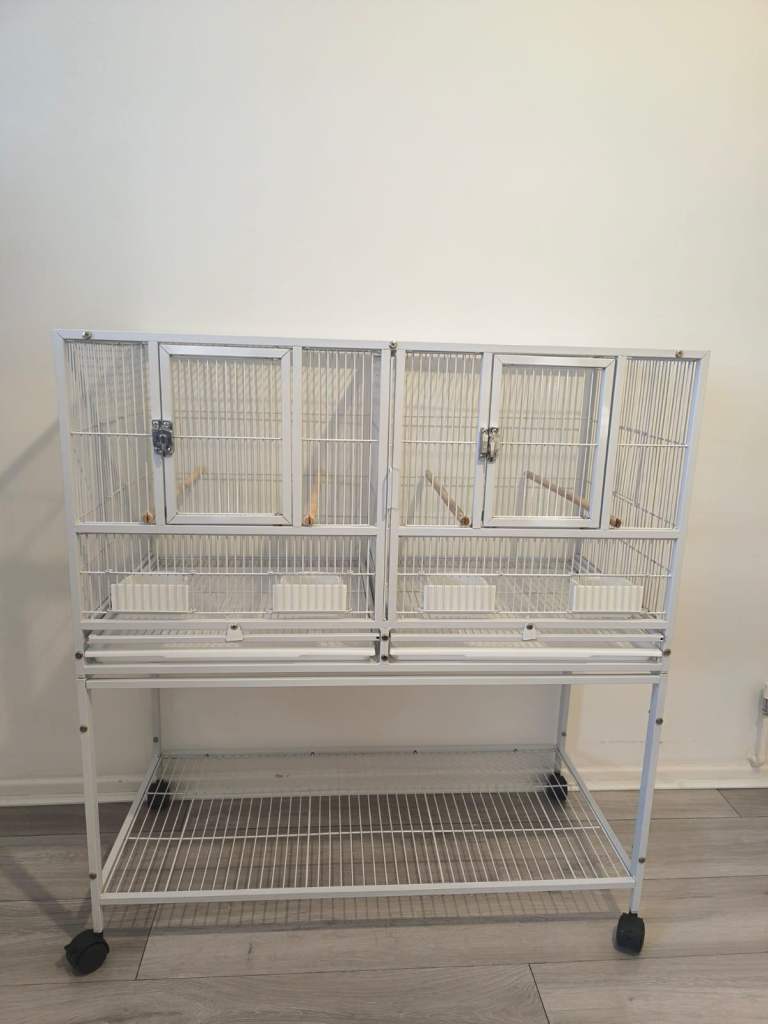 Large Bird Cage With Rolling Stand Wheels