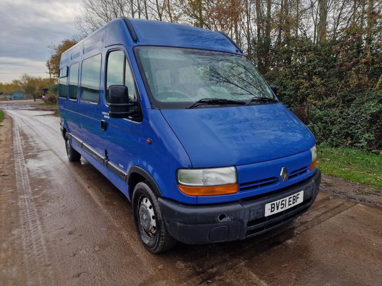 2002 Renault Master Blue LWB 3 Seat Minibus  Low 106k Miles  Spares Repairs